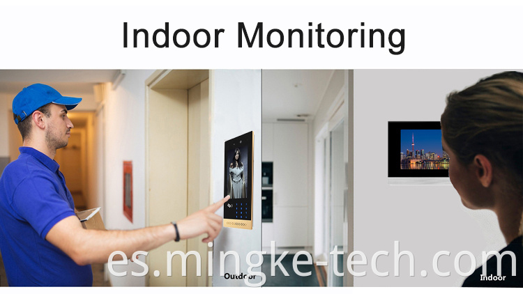 Smart 7 pulgadas de monitor de interior opcional de oro de 7 pulgadas uso para vide Sistema de control de acceso a la puerta del teléfono de la puerta de la puerta